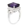 Image 7 : 14KT White Gold 5.07ct Amethyst and Diamond Ring