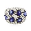 Image 3 : 14KT White Gold 2.34ctw Sapphire and Diamond Ring