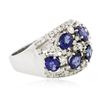 Image 4 : 14KT White Gold 2.34ctw Sapphire and Diamond Ring