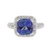 Image 1 : 14KT White Gold 4.18ct Tanzanite and Diamond Ring