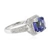 Image 2 : 14KT White Gold 4.18ct Tanzanite and Diamond Ring