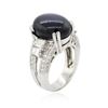 Image 6 : Platinum 24.10ct Blue Star Sapphire and Diamond Ring