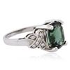 Image 4 : 14KT White Gold 4.49ct Green Tourmaline and Diamond Ring
