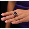Image 4 : 14KT Yellow Gold 10.28ct GIA Cert Tanzanite and Diamond Ring