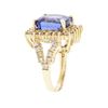Image 5 : 14KT Yellow Gold 10.28ct GIA Cert Tanzanite and Diamond Ring