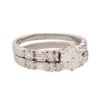Image 2 : 14KT White Gold 1.33ctw Diamond Ring Wedding Set