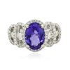 Image 1 : 18KT White Gold 2.15ct Tanzanite and Diamond Ring
