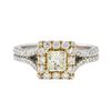 Image 1 : 18KT Two-Tone Gold 0.83ctw Fancy Yellow Diamond Ring
