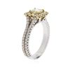 Image 6 : 18KT Two-Tone Gold 0.83ctw Fancy Yellow Diamond Ring