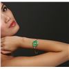 Image 1 : 18KT Two-Tone Gold 6.86ct Jade and Diamond Bracelet