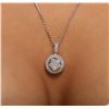 Image 1 : 14KT White Gold 0.91ctw Diamond Pendant With Chain