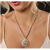 Image 1 : 14KT White Gold 25.72ct Opal and Diamond Pendant with Chain