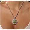 Image 2 : 14KT White Gold 25.72ct Opal and Diamond Pendant with Chain