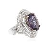 Image 2 : 14KT Two-Tone Gold 8.70ct Amethyst and Diamond Ring