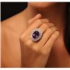 Image 4 : 14KT Two-Tone Gold 8.70ct Amethyst and Diamond Ring