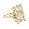 Image 4 : 14KT Yellow Gold 11.26ct Aquamarine and Diamond Ring