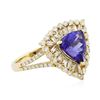 Image 2 : 14KT Yellow Gold 2.86ct Tanzanite and Diamond Ring