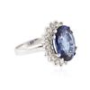 Image 2 : 14KT White Gold 7.13ct Sapphire and Diamond Ring