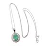 Image 3 : 14KT White Gold 1.07ct Emerald and Diamond Pendant With Chain