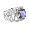Image 4 : 14KT Two-Tone Gold 3.59ct Tanzanite and Diamond Ring