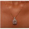Image 2 : 14KT Yellow Gold 1.99ct Morganite and Diamond Pendant With Chain
