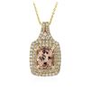 Image 4 : 14KT Yellow Gold 1.99ct Morganite and Diamond Pendant With Chain