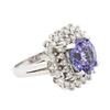 Image 2 : 14KT White Gold 3.11ct Tanzanite and Diamond Ring