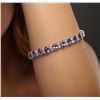 Image 5 : 14KT White Gold 19.14ctw Tanzanite and Diamond Bracelet