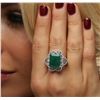 Image 6 : 14KT White Gold 7.31ct Emerald and Diamond Ring