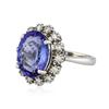 Image 4 : 14KT White Gold 5.08ct Tanzanite and Diamond Ring