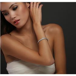 18KT White Gold 2.62ctw Pink Sapphire and Diamond Bracelet