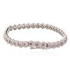 Image 4 : 18KT White Gold 2.62ctw Pink Sapphire and Diamond Bracelet