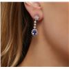 Image 1 : 14KT White Gold 3.18ctw Tanzanite and Diamond Earrings