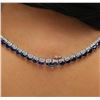 Image 6 : 14KT White Gold 57.60ctw Sapphire, Emerald and Diamond Necklace