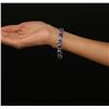 Image 5 : 14KT White Gold 27.12ctw Tanzanite and Diamond Bracelet