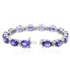 Image 6 : 14KT White Gold 27.12ctw Tanzanite and Diamond Bracelet