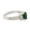 Image 4 : 14KT White Gold 0.75ct Emerald and Diamond Ring