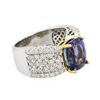 Image 2 : 14KT Two-Tone Gold 3.80ct Tanzanite and Diamond Ring