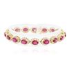 Image 3 : 14KT Yellow Gold 13.60ctw Ruby and Diamond Bracelet