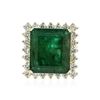 Image 3 : 14KT Yellow Gold 15.19ct Emerald and Diamond Ring