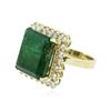 Image 4 : 14KT Yellow Gold 15.19ct Emerald and Diamond Ring