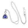 Image 3 : 14KT Two-Tone Gold 2.72ct Tanzanite and Diamond Pendant With Chain