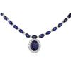 Image 4 : 14KT White Gold 28.02ctw Sapphire and Diamond Necklace