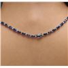 Image 6 : 14KT White Gold 28.02ctw Sapphire and Diamond Necklace