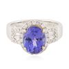 Image 1 : 14KT Two-Tone Gold 3.55ct Tanzanite and Diamond Ring