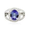 Image 3 : 14KT White Gold 2.37ct Tanzanite and Diamond Ring
