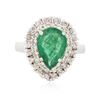 Image 3 : 14KT White Gold 2.04ct Emerald and Diamond Ring