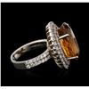 Image 7 : 14KT White Gold 11.62ct Citrine and Diamond Ring