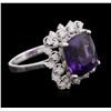 Image 2 : 14KT White Gold 5.31ct Amethyst and Diamond Ring