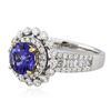 Image 2 : 14KT White Gold 1.77ct Tanzanite and Diamond Ring